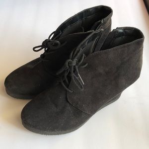 Black Wedge Booties